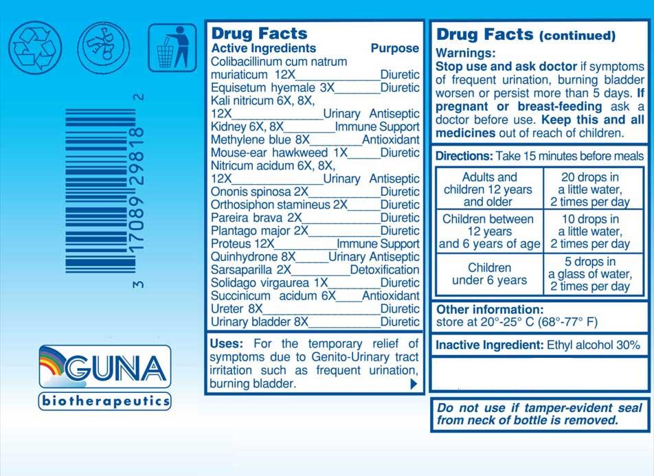 GUNA Biotherapeutics GUNA-Kidney Ingredients
