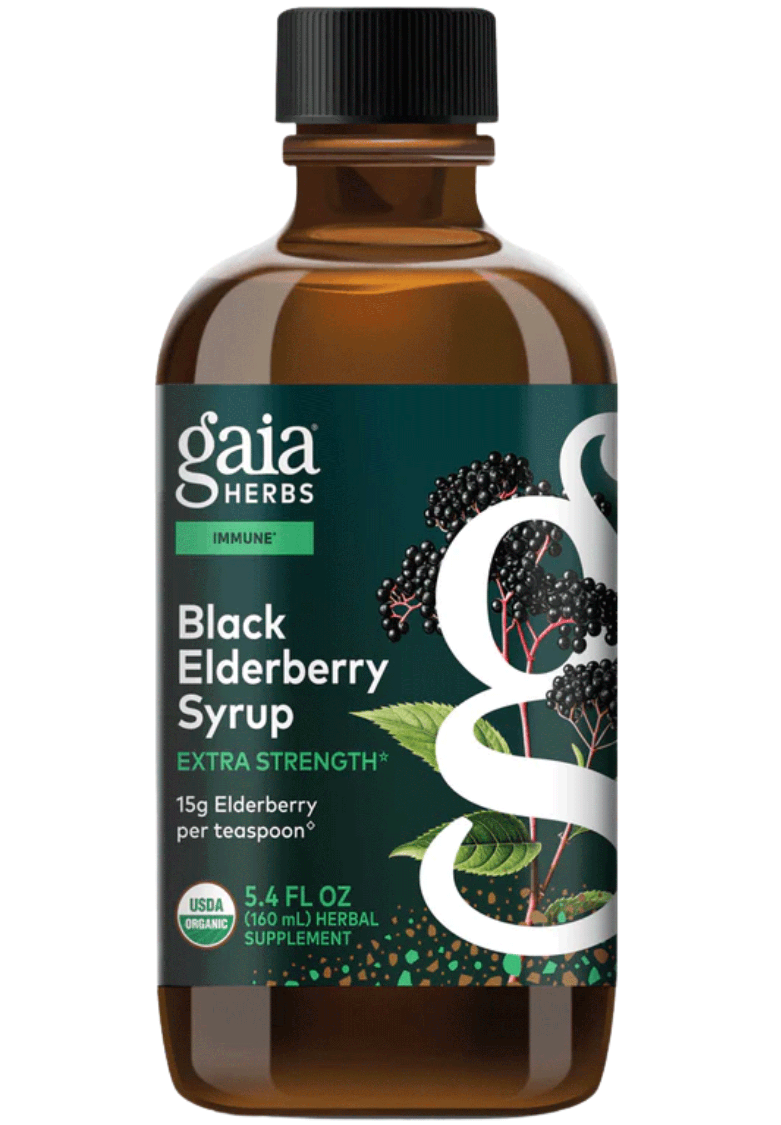 Gaia Herbs Black Elderberry Syrup Extra Strength