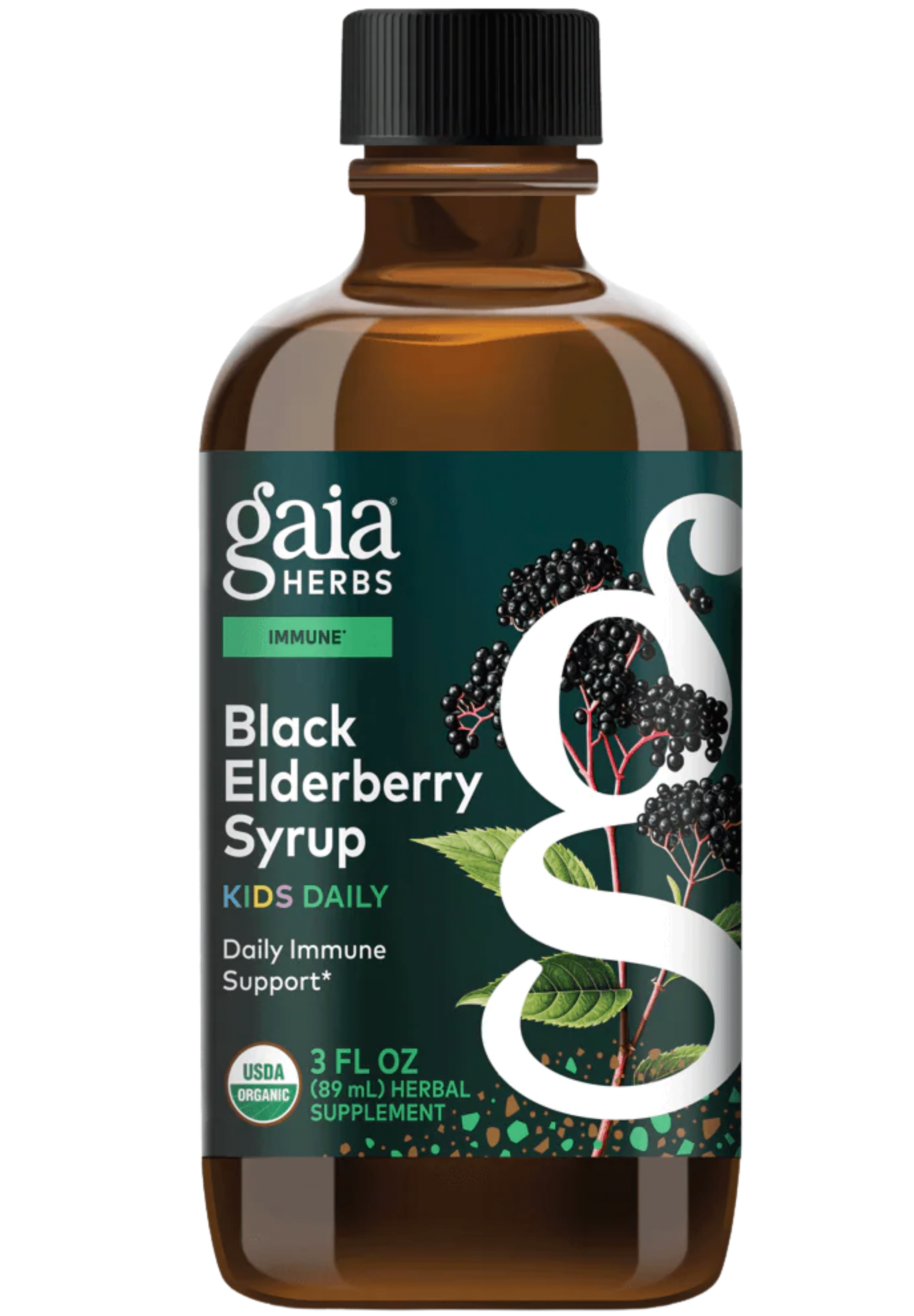 Gaia Herbs Black Elderberry Syrup Kids Daily
