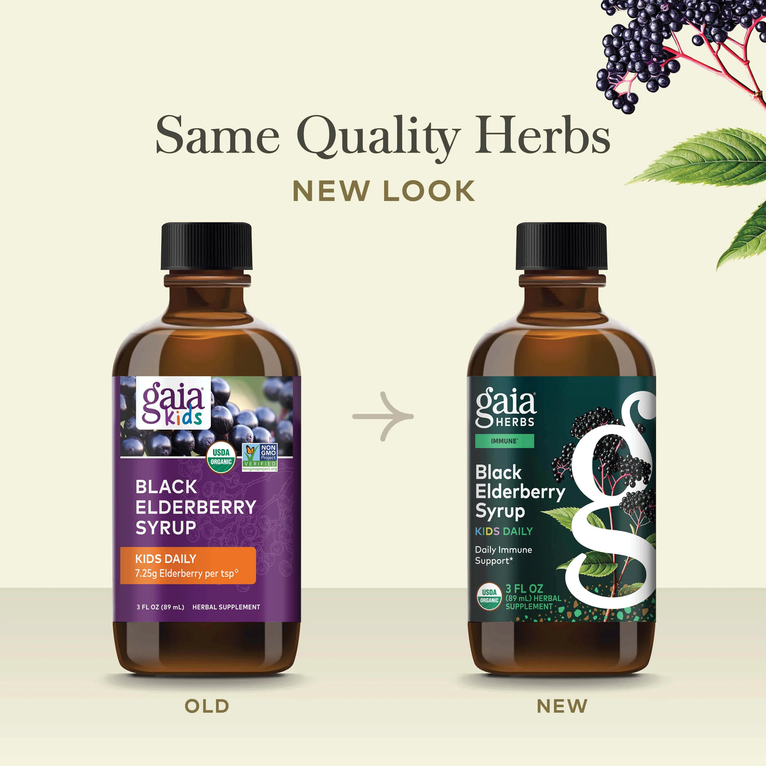 Gaia Herbs Black Elderberry Syrup Kids Daily New Look