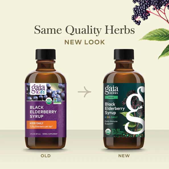 Gaia Herbs Black Elderberry Syrup Kids Daily New Look
