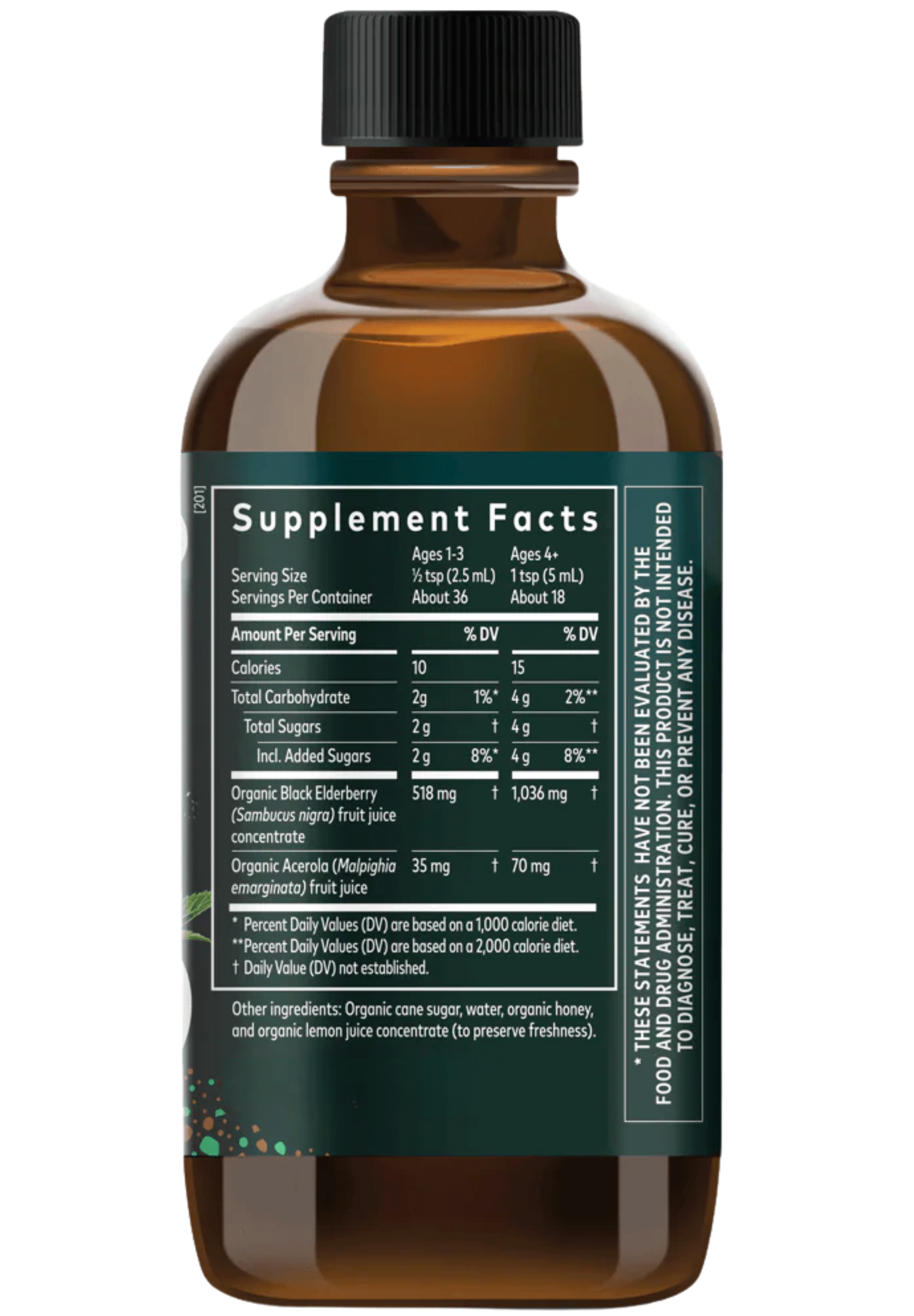 Gaia Herbs Black Elderberry Syrup Kids Daily Ingredients