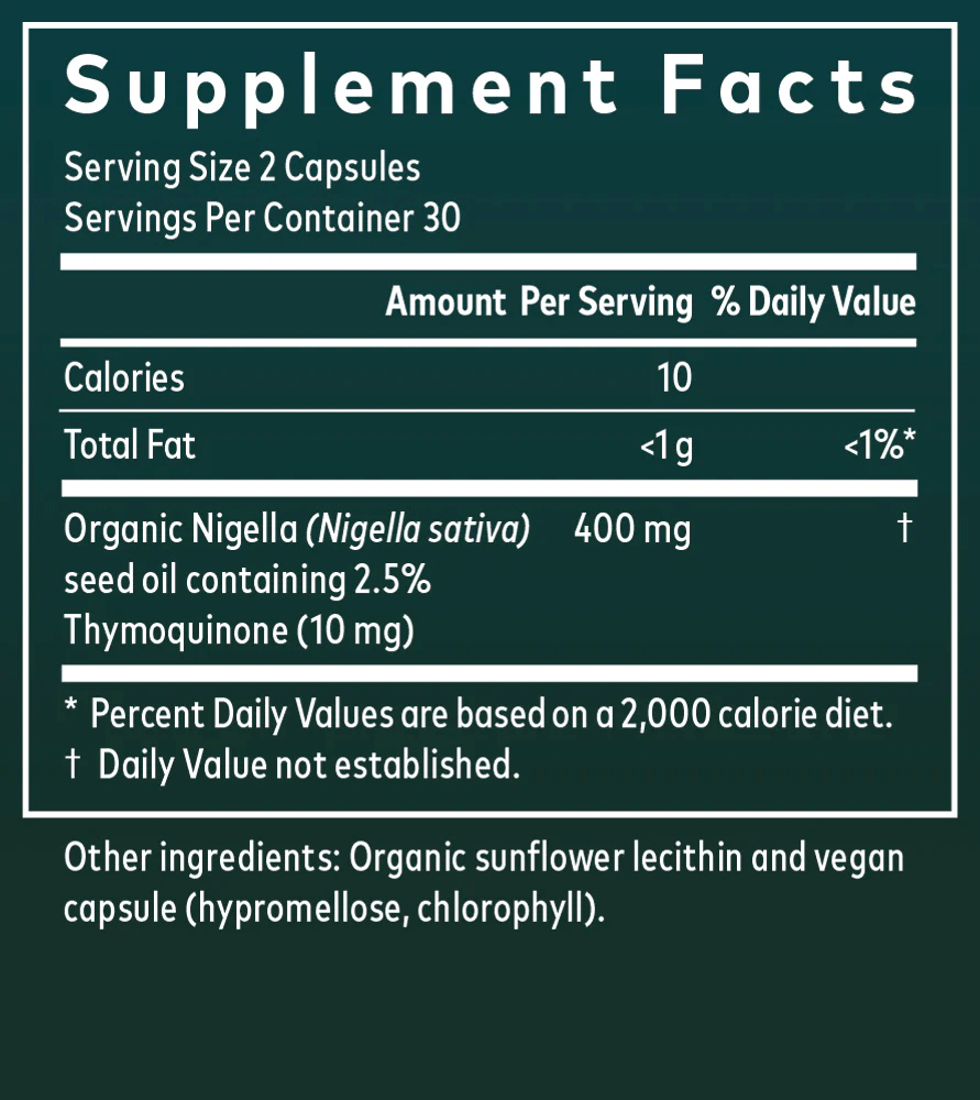 Gaia Herbs Black Seed Oil Ingredients