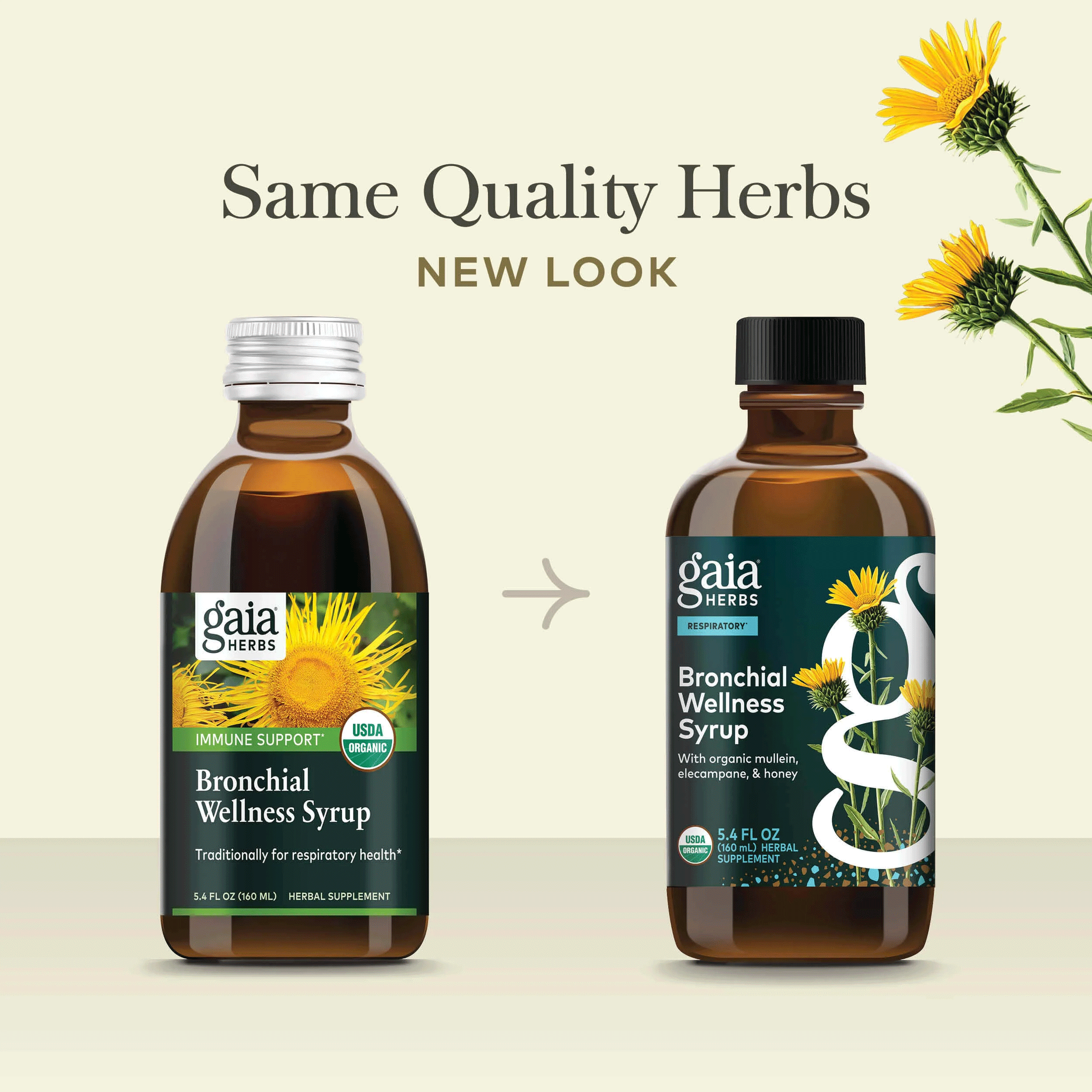 Gaia Herbs Bronchial Wellness Syrup New Look