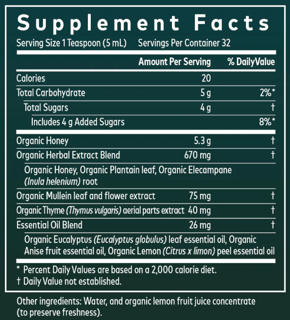 Gaia Herbs Bronchial Wellness Syrup Ingredients