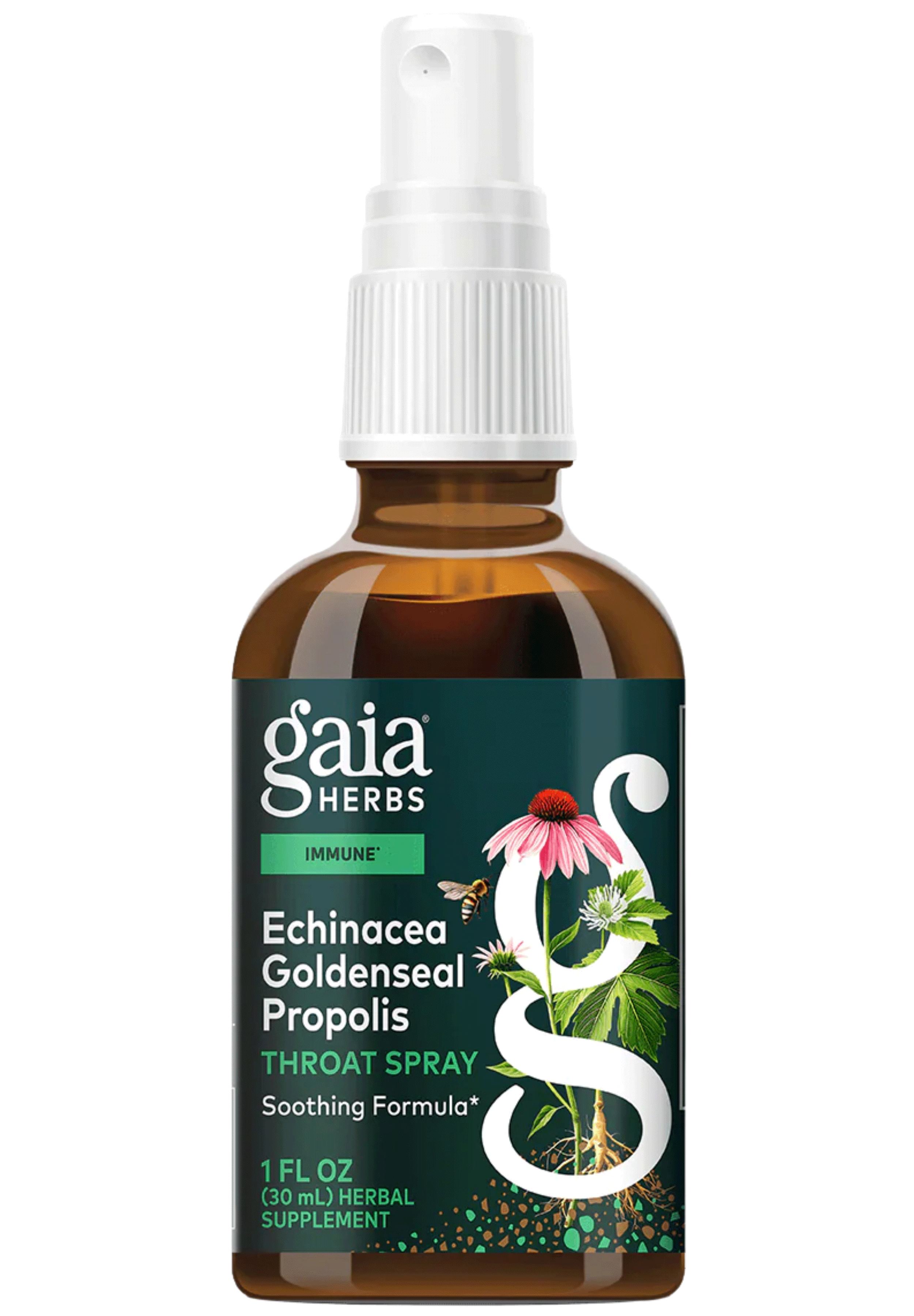 Gaia Herbs Echinacea Goldenseal Propolis Throat Spray