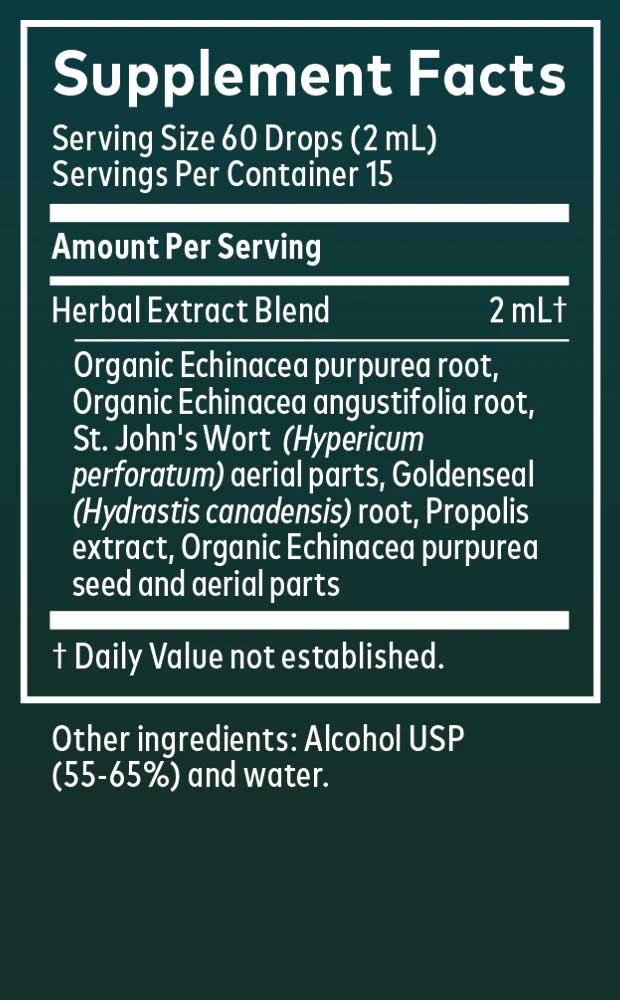 Gaia Herbs Echinacea Goldenseal Supreme Ingredients