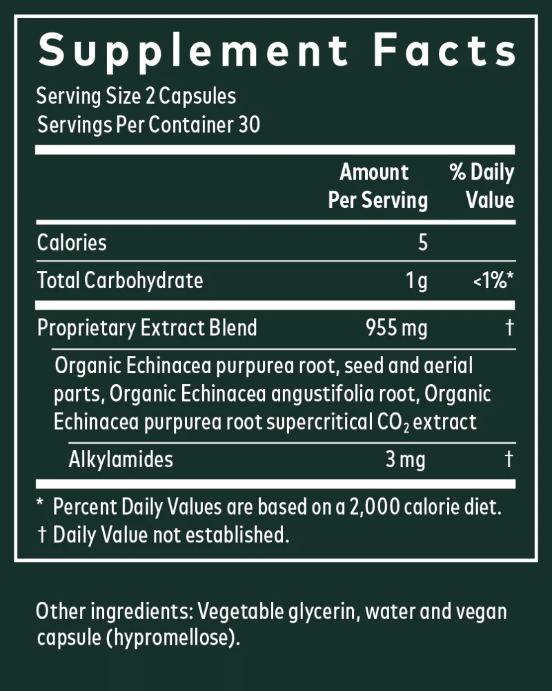 Gaia Herbs Echinacea Supreme Capsules Ingredients