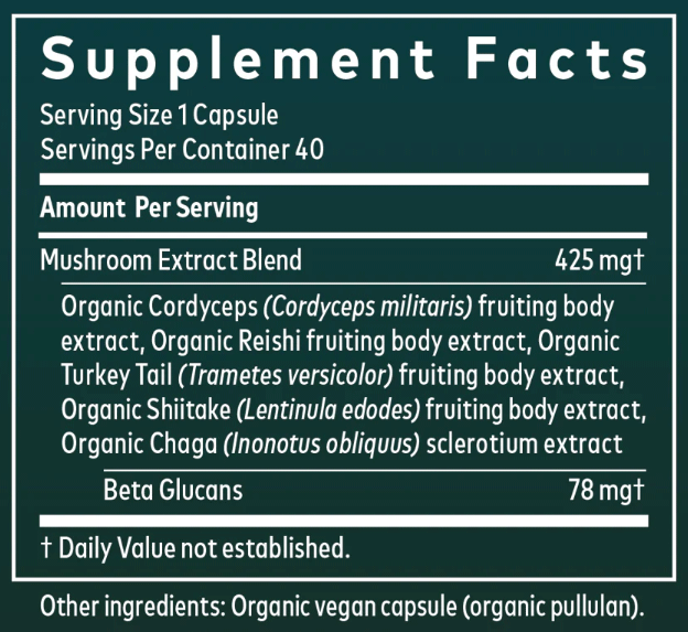 Gaia Herbs Everyday Mushrooms (Formerly Immune Mushroom Blend) Ingredients