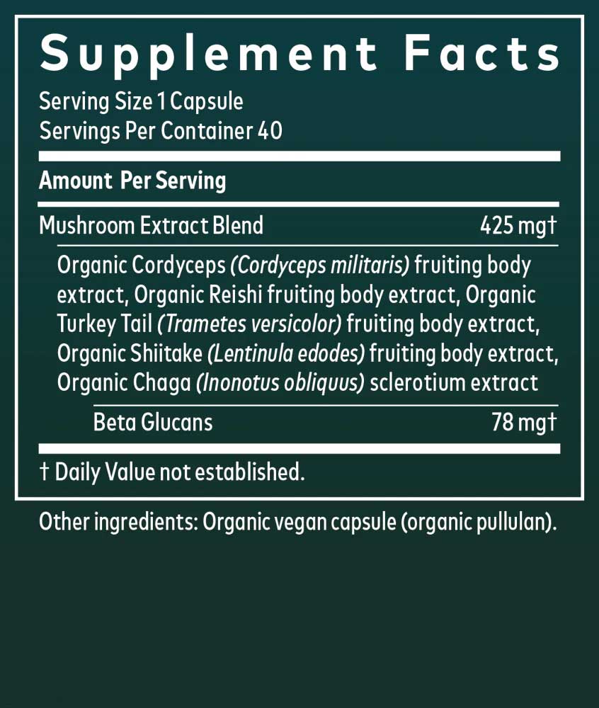 Gaia Herbs Everyday Mushrooms (Formerly Immune Mushroom Blend) Ingredients