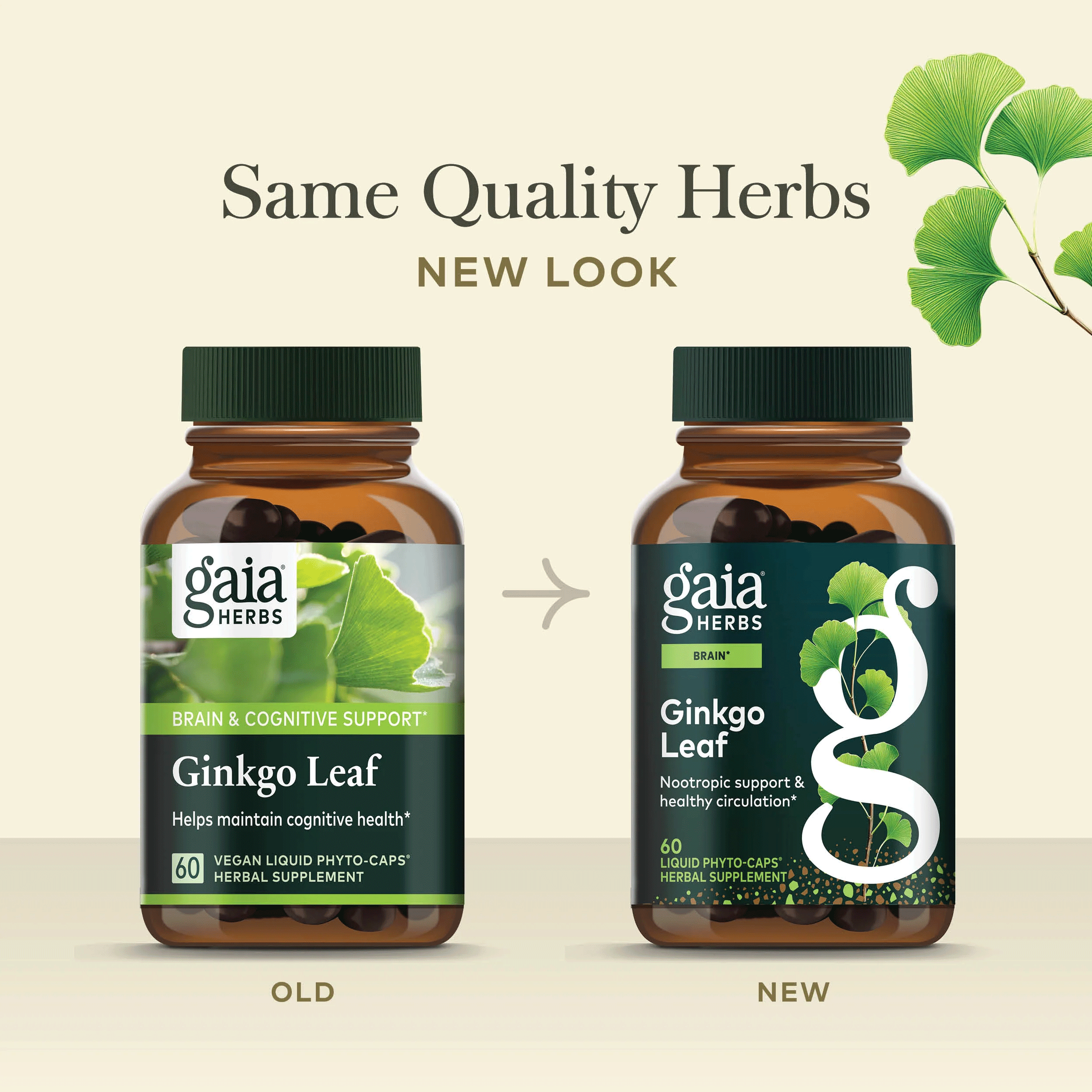 Gaia Herbs Ginkgo Leaf Capsules New Look