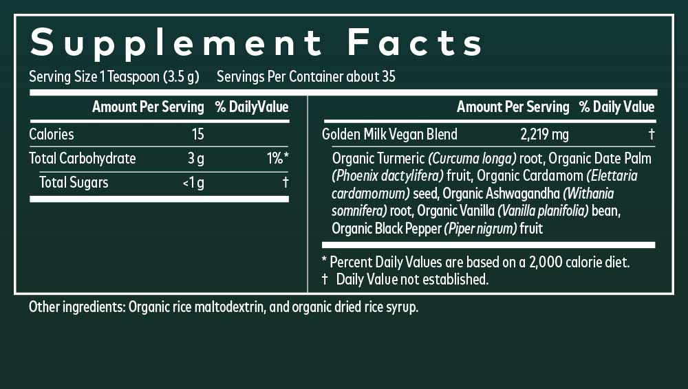 Gaia Herbs Golden Milk Ingredients