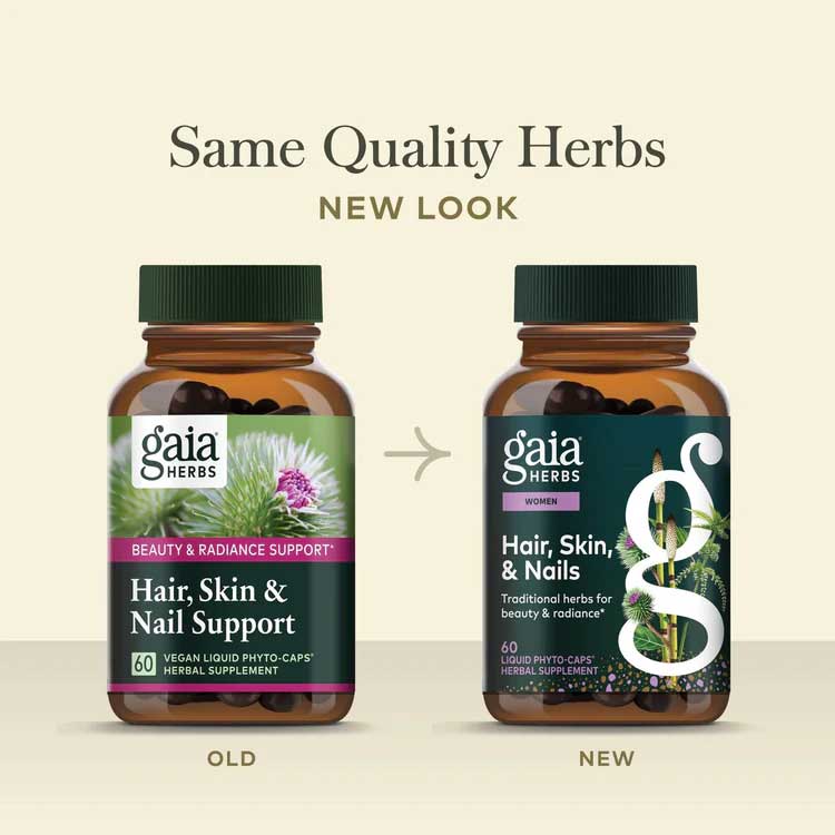 Gaia Herbs Hair, Skin & Nail Support New Look