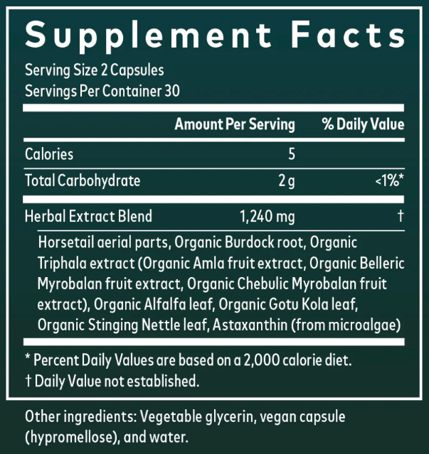 Gaia Herbs Hair, Skin & Nail Support Ingredients