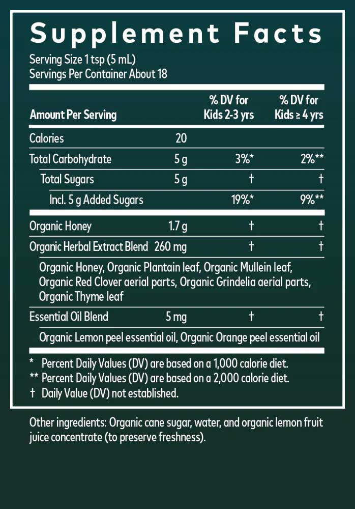 Gaia Herbs Kids Bronchial Wellness Syrup Ingredients