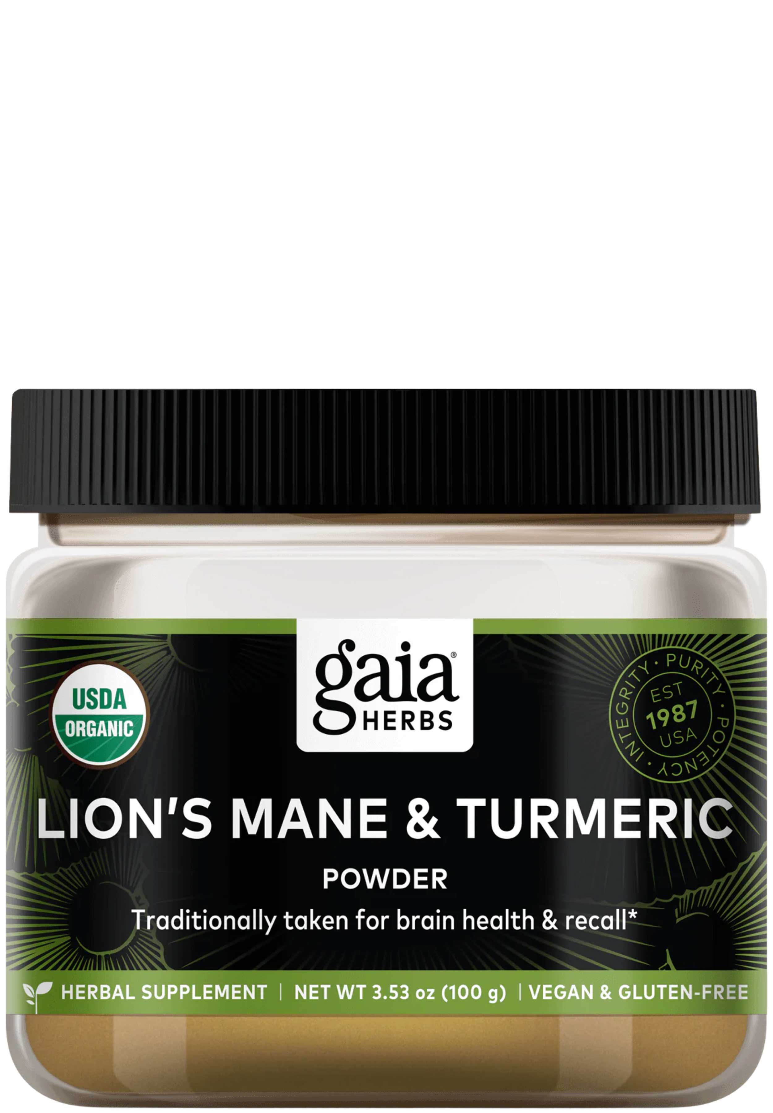 Gaia Herbs Lion's Mane & Turmeric Powder