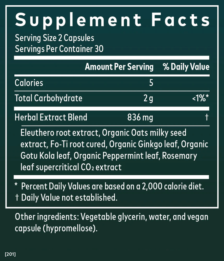 Gaia Herbs Mental Alertness Ingredients