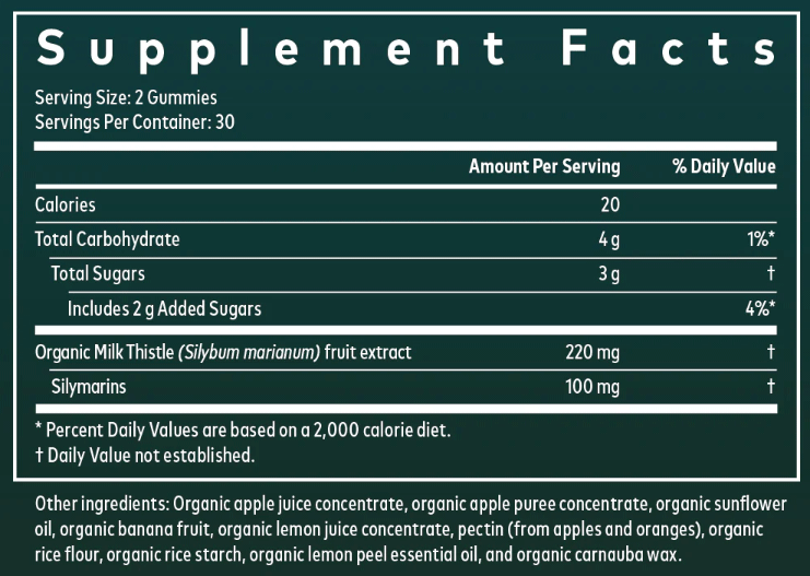Gaia Herbs Milk Thistle - Lemon Ingredients