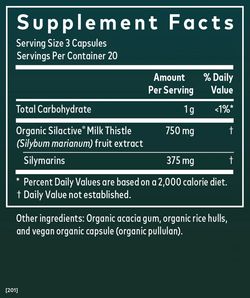 Gaia Herbs Milk Thistle Seed Capsules Ingredients