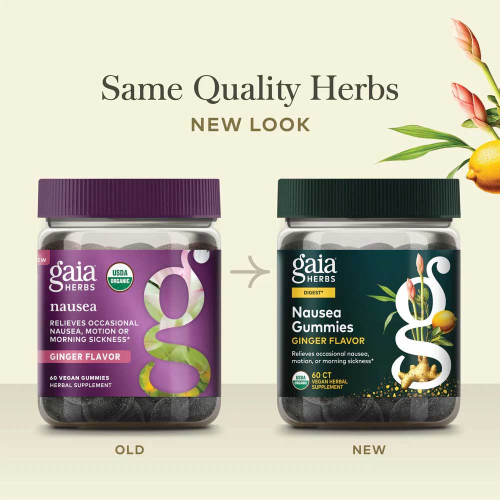 Gaia Herbs Nausea Gummies Ginger New Look