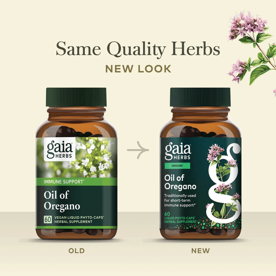 Gaia Herbs Oil of Oregano Capsules New Look