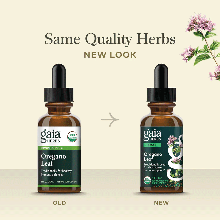 Gaia Herbs Oregano Leaf New Look