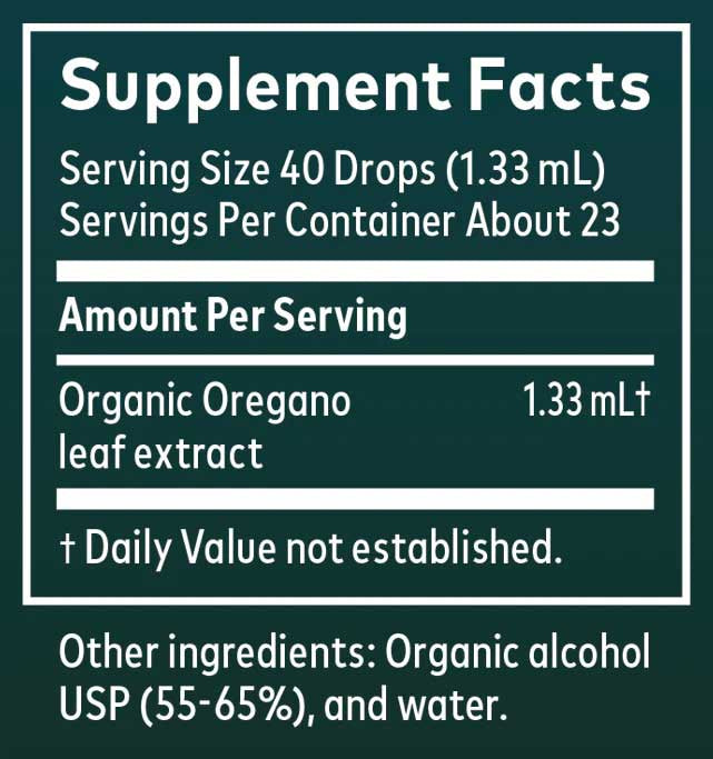 Gaia Herbs Oregano Leaf Ingredients
