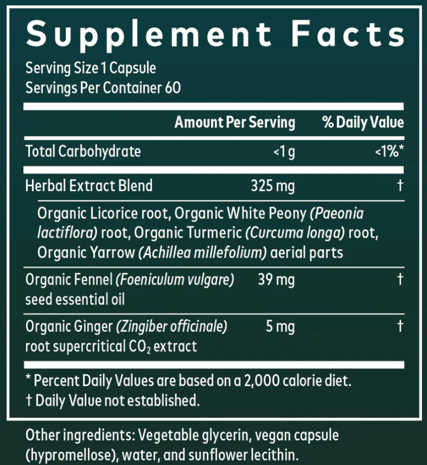 Gaia Herbs Cramp Relief Ingredients