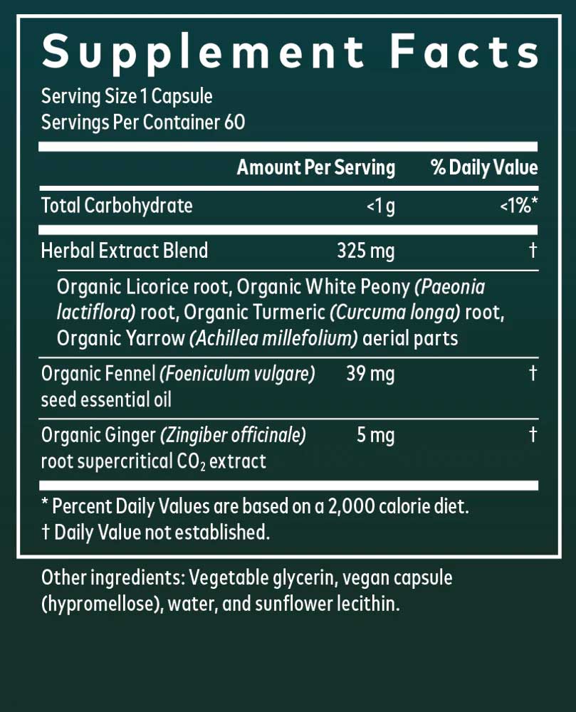 Gaia Herbs Period Cramp Relief Ingredients