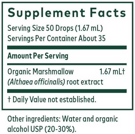 Gaia Herbs Professional Solutions Organic Marshmallow Root Ingredients