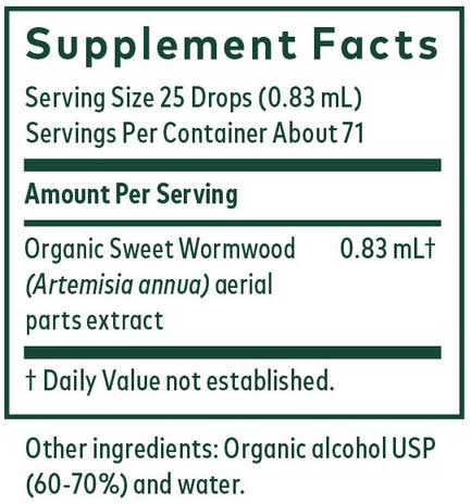Gaia Herbs Professional Solutions Organic Sweet Wormwood Ingredients