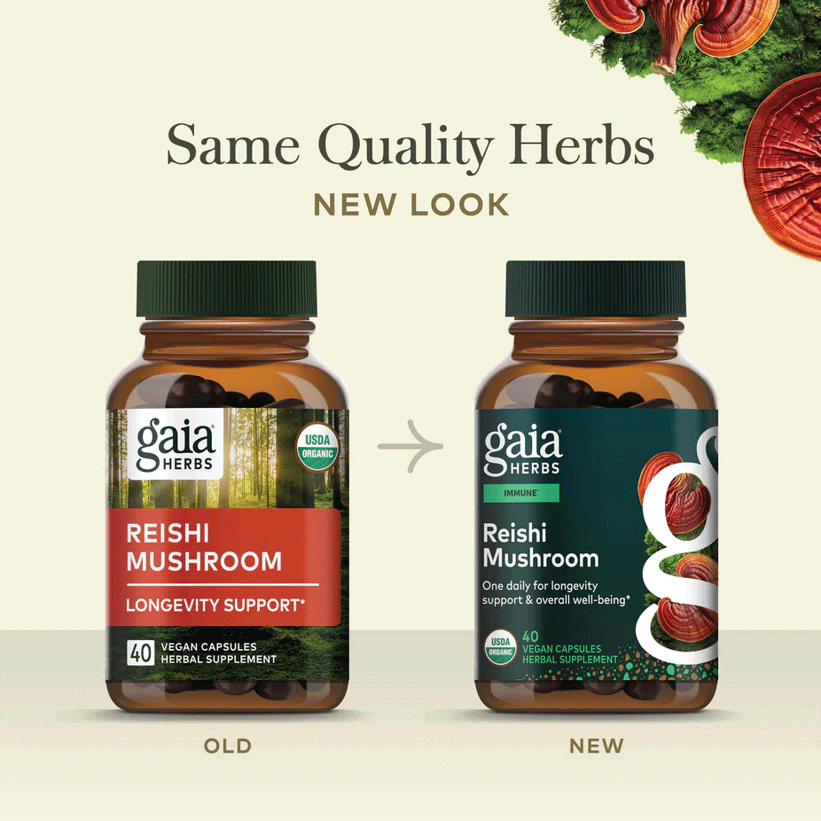 Gaia Herbs Reishi Mushroom New Look