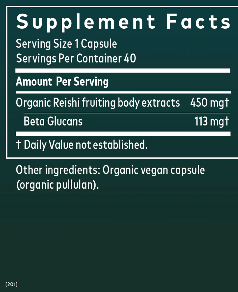 Gaia Herbs Reishi Mushroom Ingredients