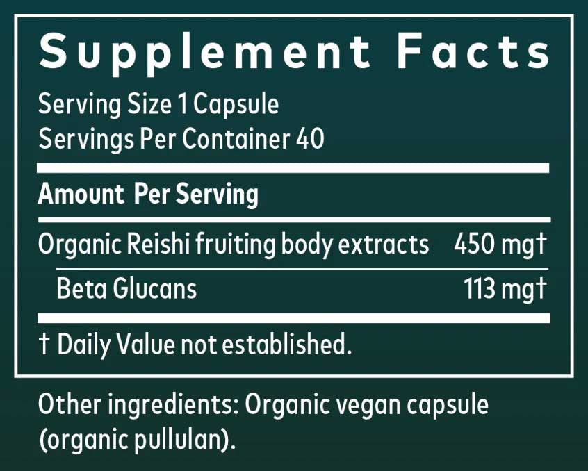Gaia Herbs Reishi Mushroom Ingredients