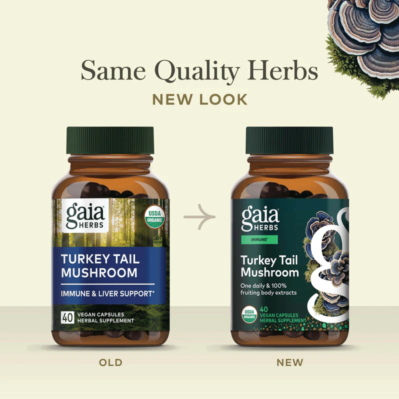 Gaia Herbs Turkey Tail Mushroom New Look