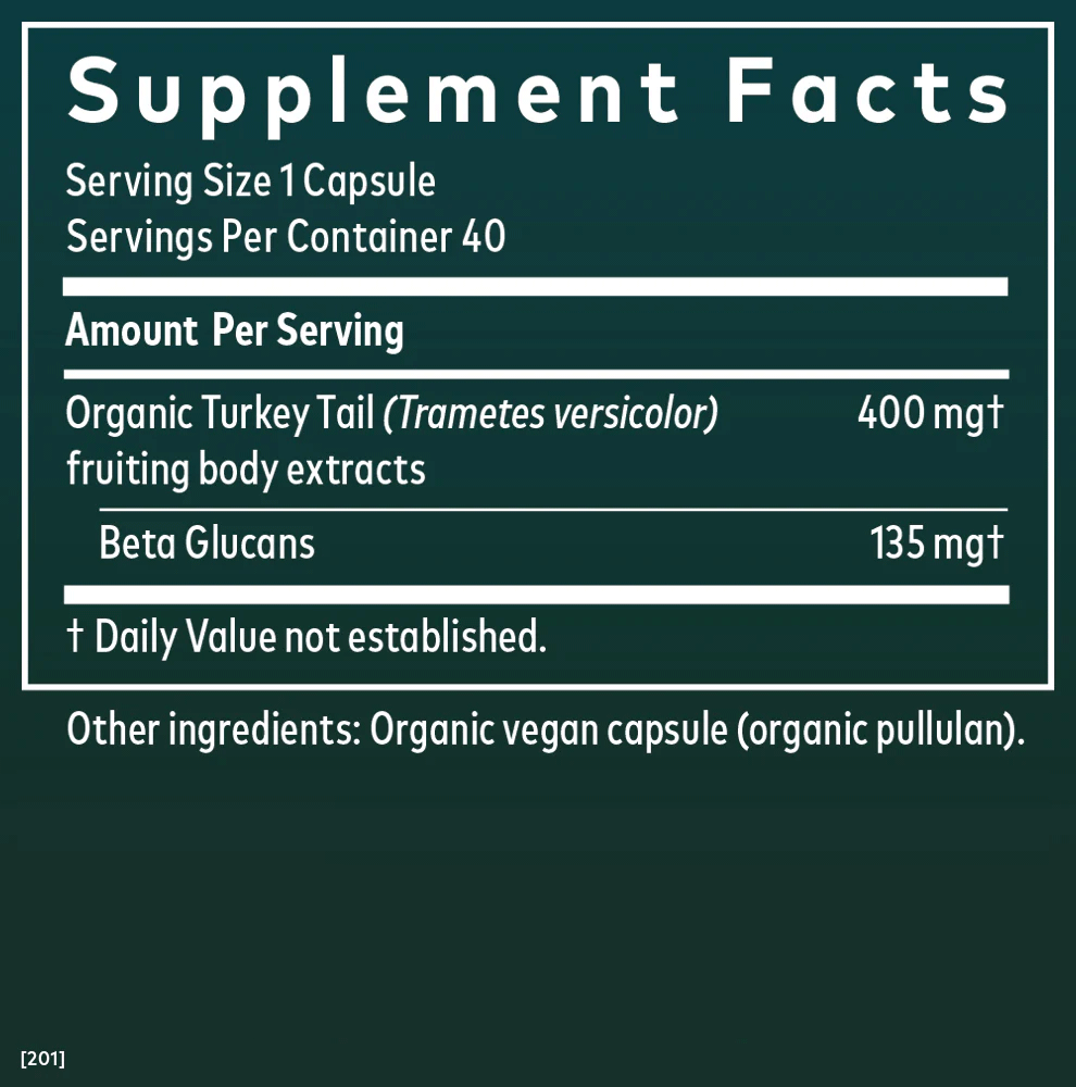 Gaia Herbs Turkey Tail Mushroom Ingredients