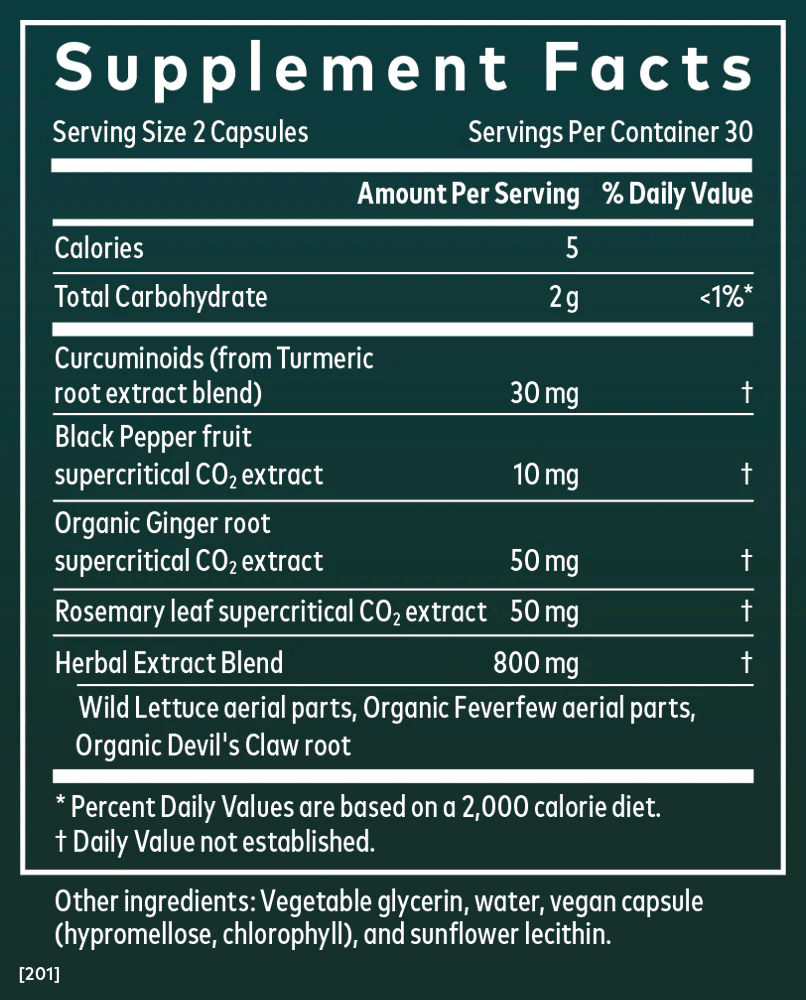 Gaia Herbs Turmeric Supreme Ache Ingredients