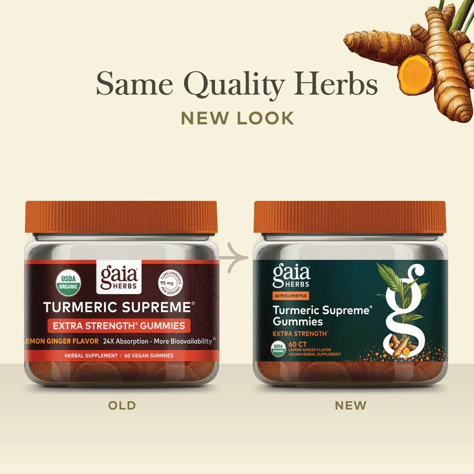 Gaia Herbs Turmeric Supreme Extra Strength New Look