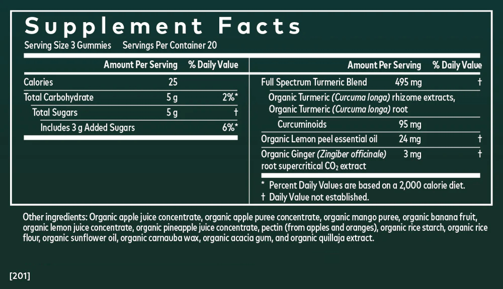 Gaia Herbs Turmeric Supreme Extra Strength Ingredients