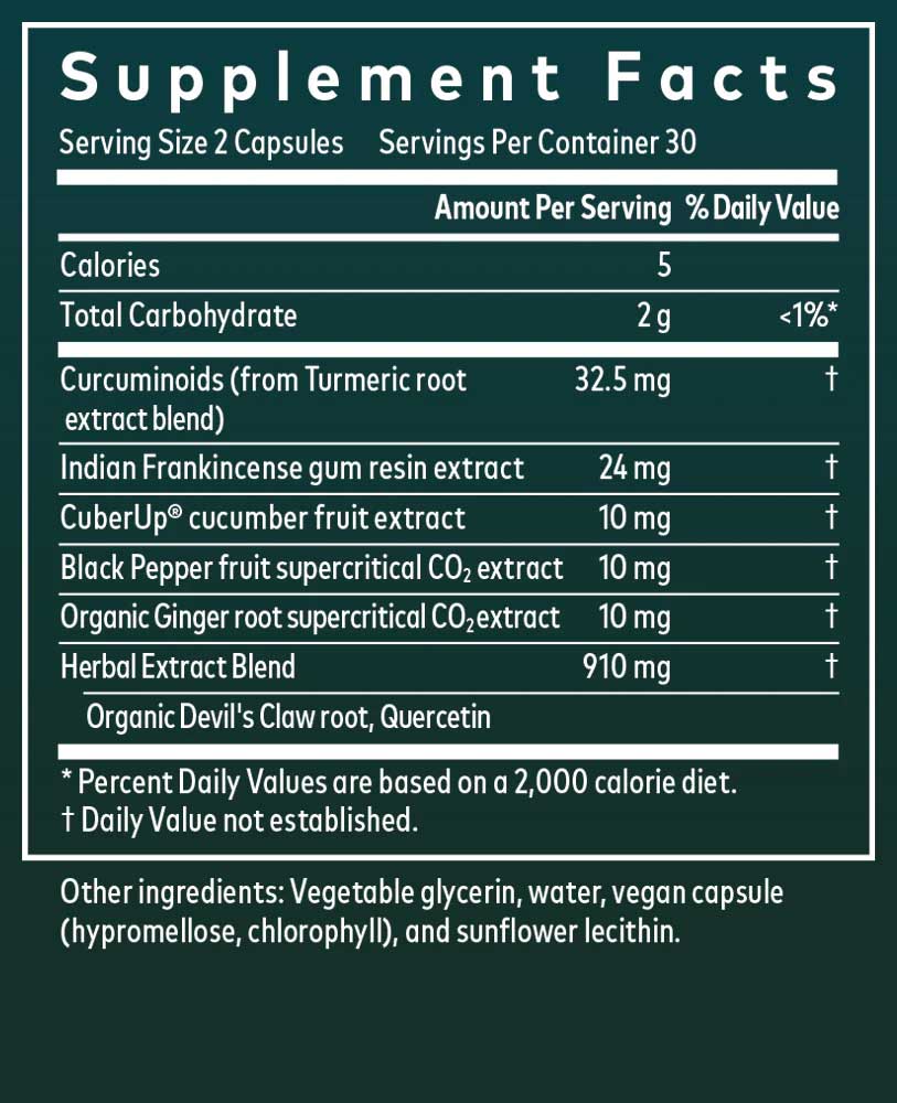 Gaia Herbs Turmeric Supreme Joint Health Ingredients