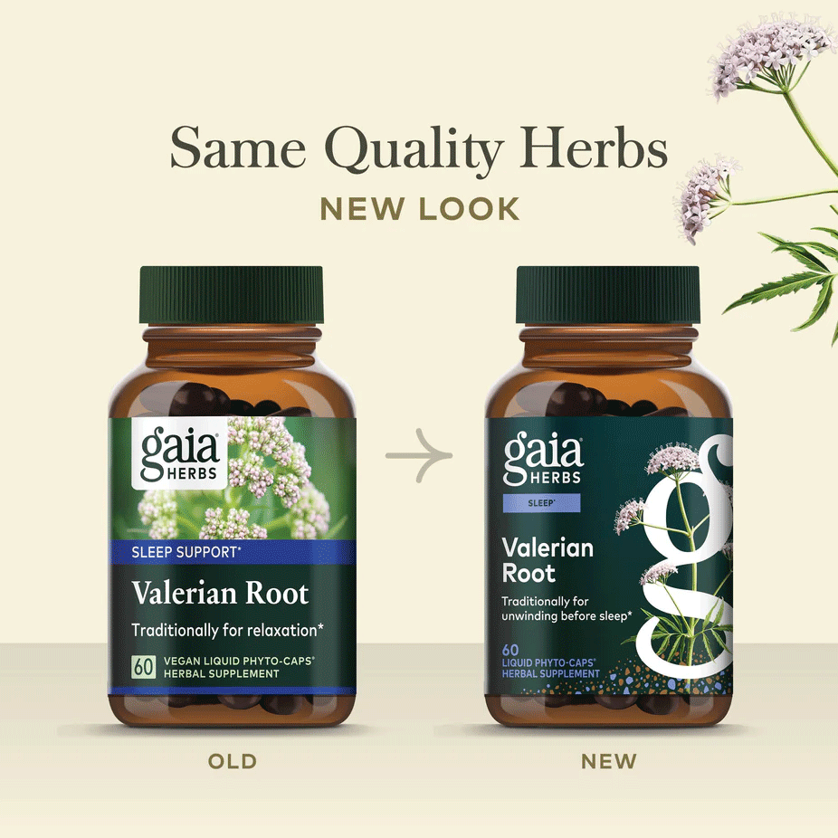 Gaia Herbs Valerian Root Capsules New Look