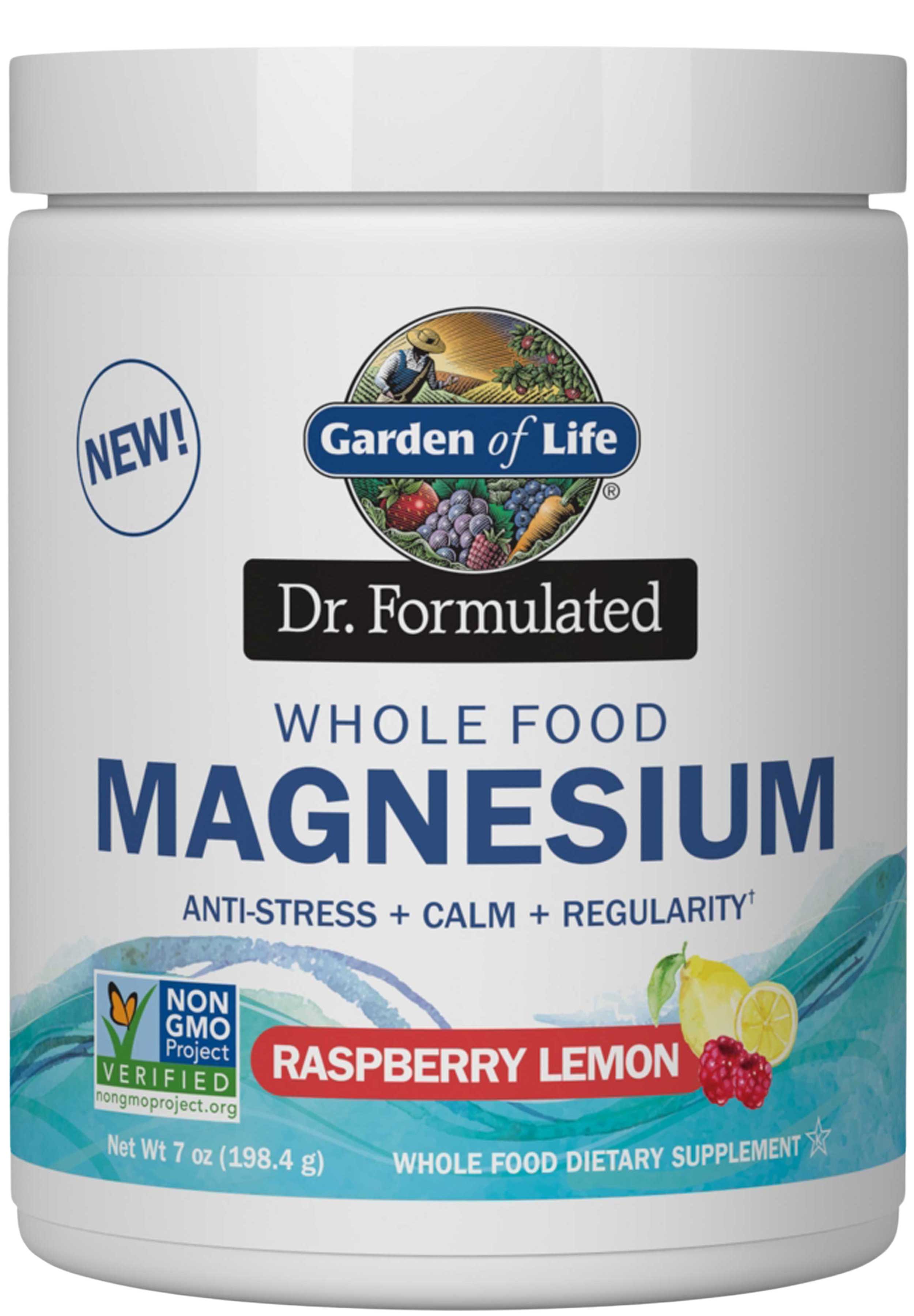 Garden of Life Dr. Formulated Whole Food Magnesium Raspberry-Lemon Powder