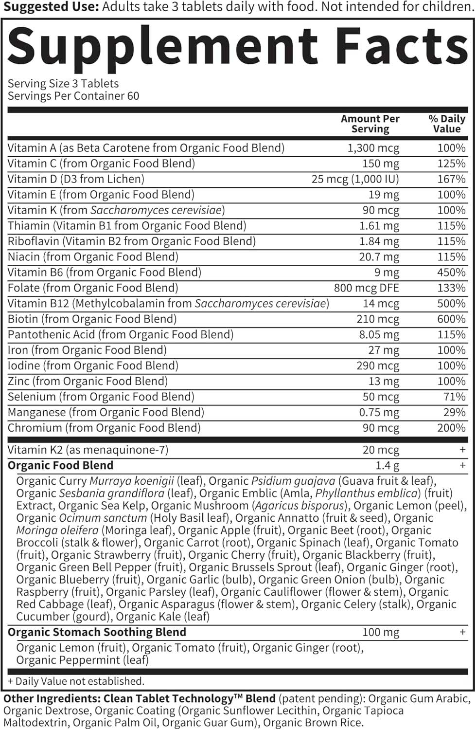 Garden of Life Organics Prenatal Multi Ingredients