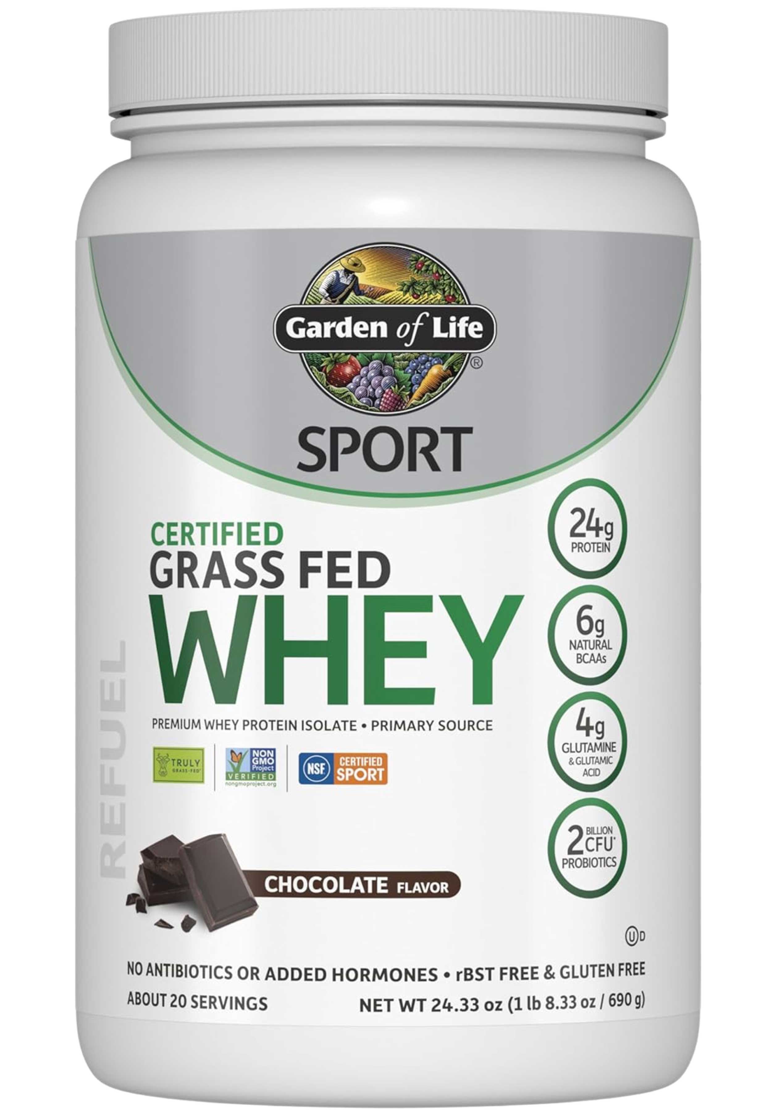 Garden of Life SPORT Certified Grass Fed Whey Protein Powder