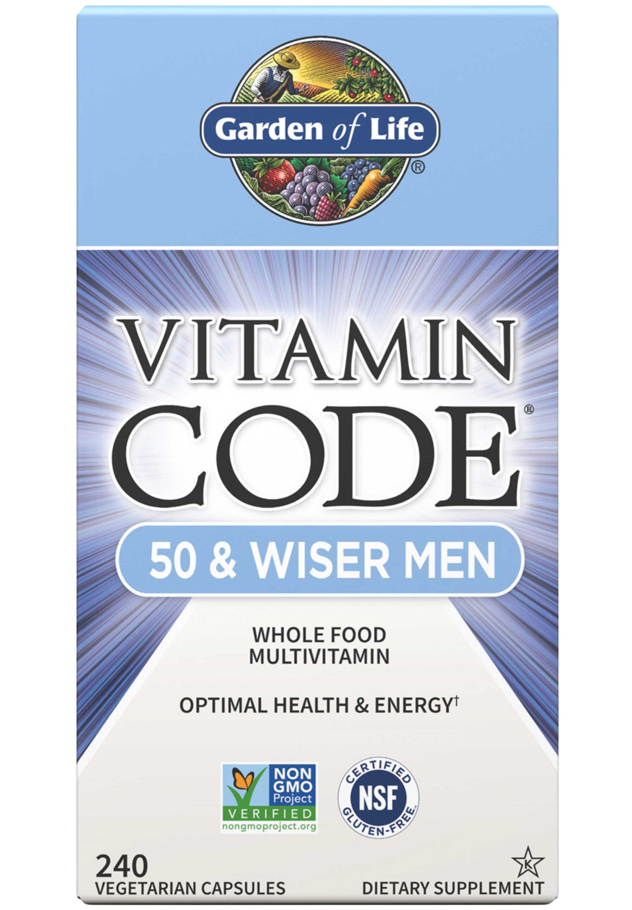 Garden of Life Vitamin Code RAW Men's Multivitamin 50 & Wiser