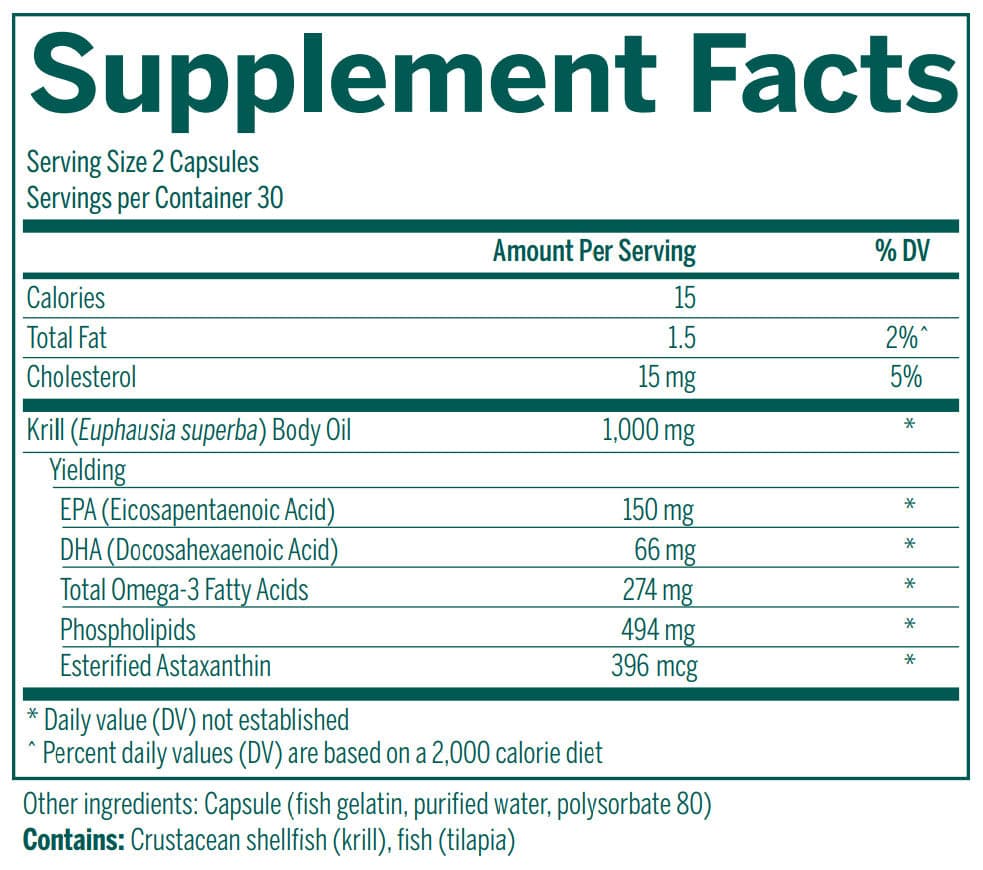 Genestra Brands Krill Oil Ingredients