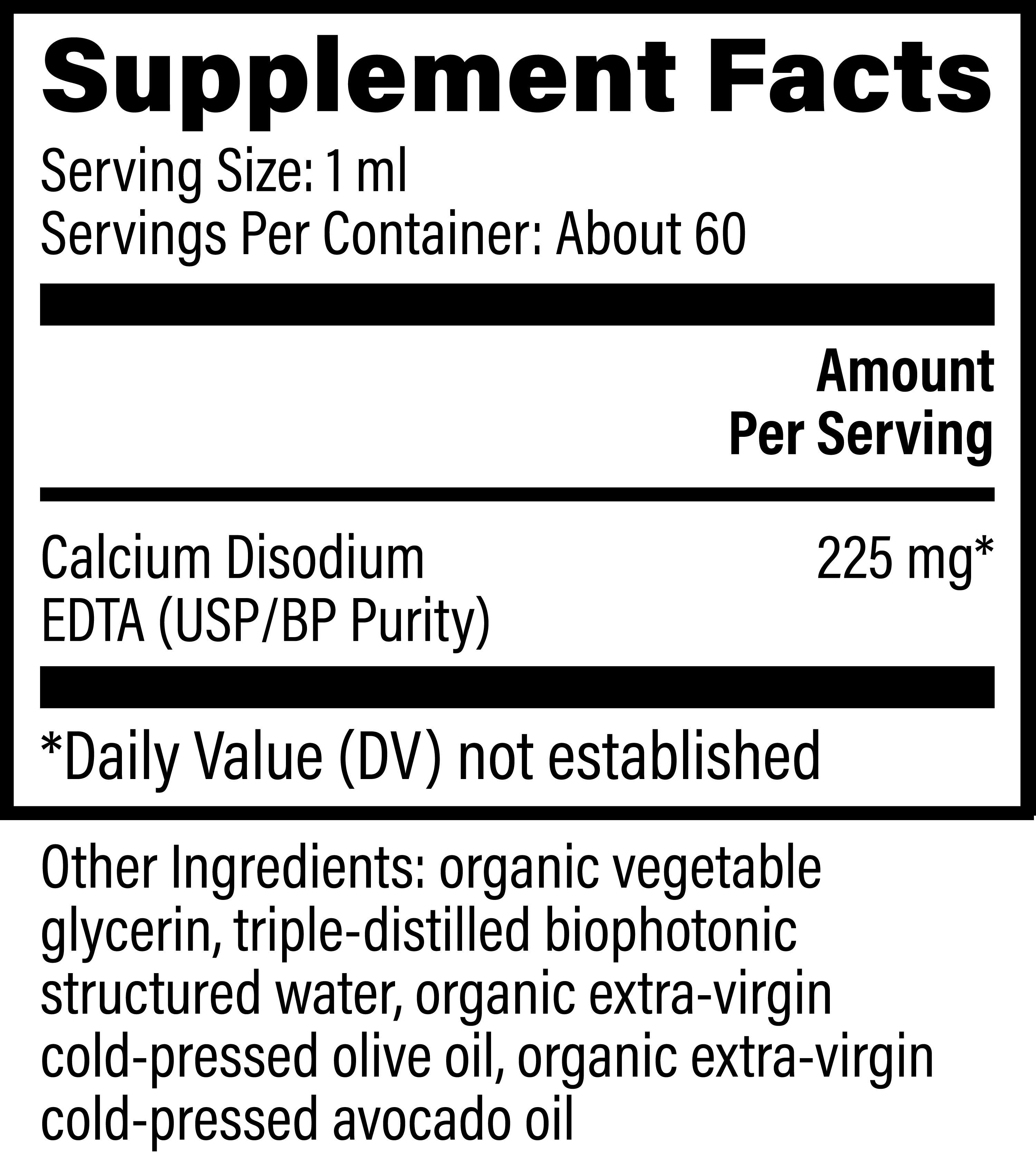 Global Healing Calcium Disodium EDTA Ingredients