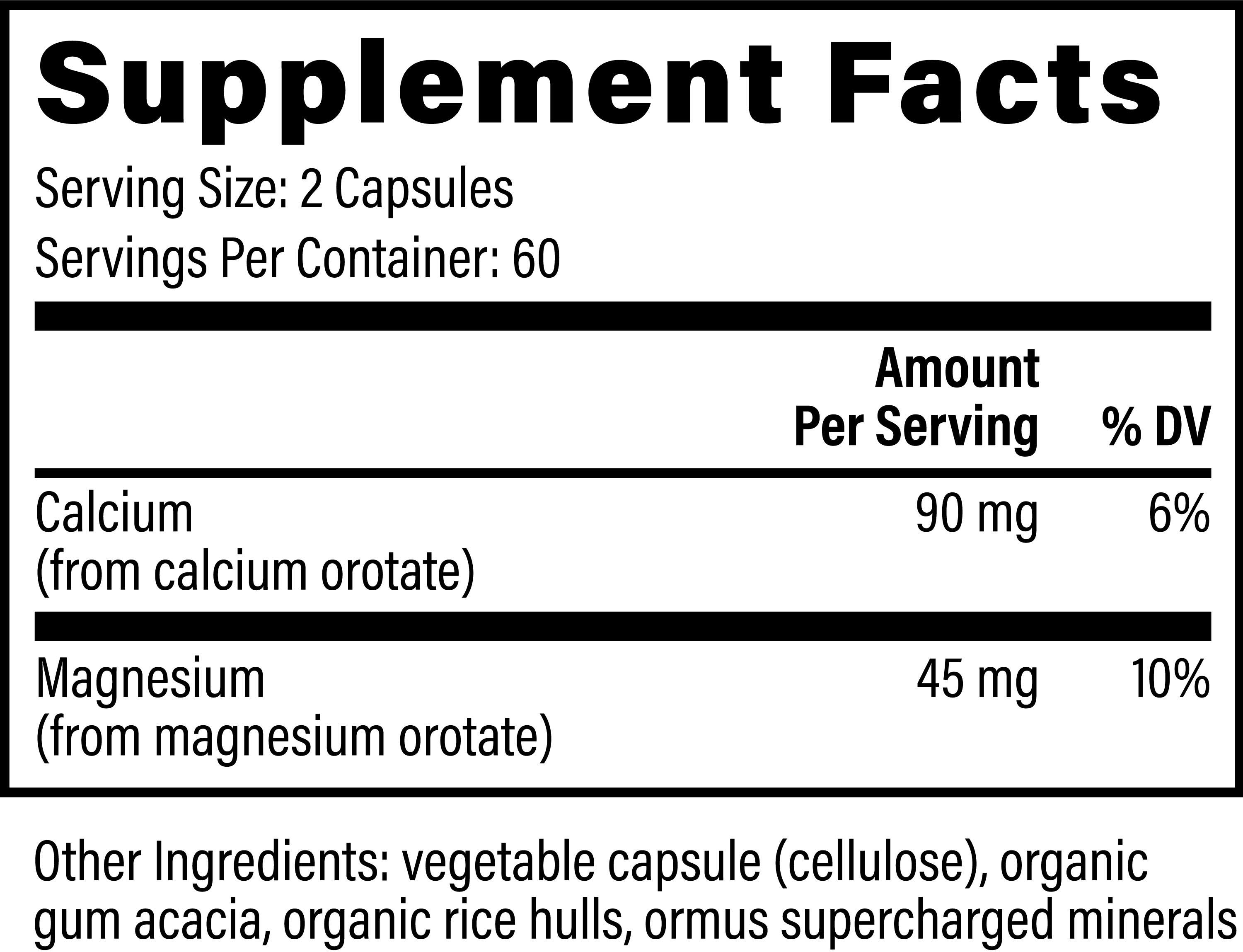 Global Healing Calcium & Magnesium Ingredients