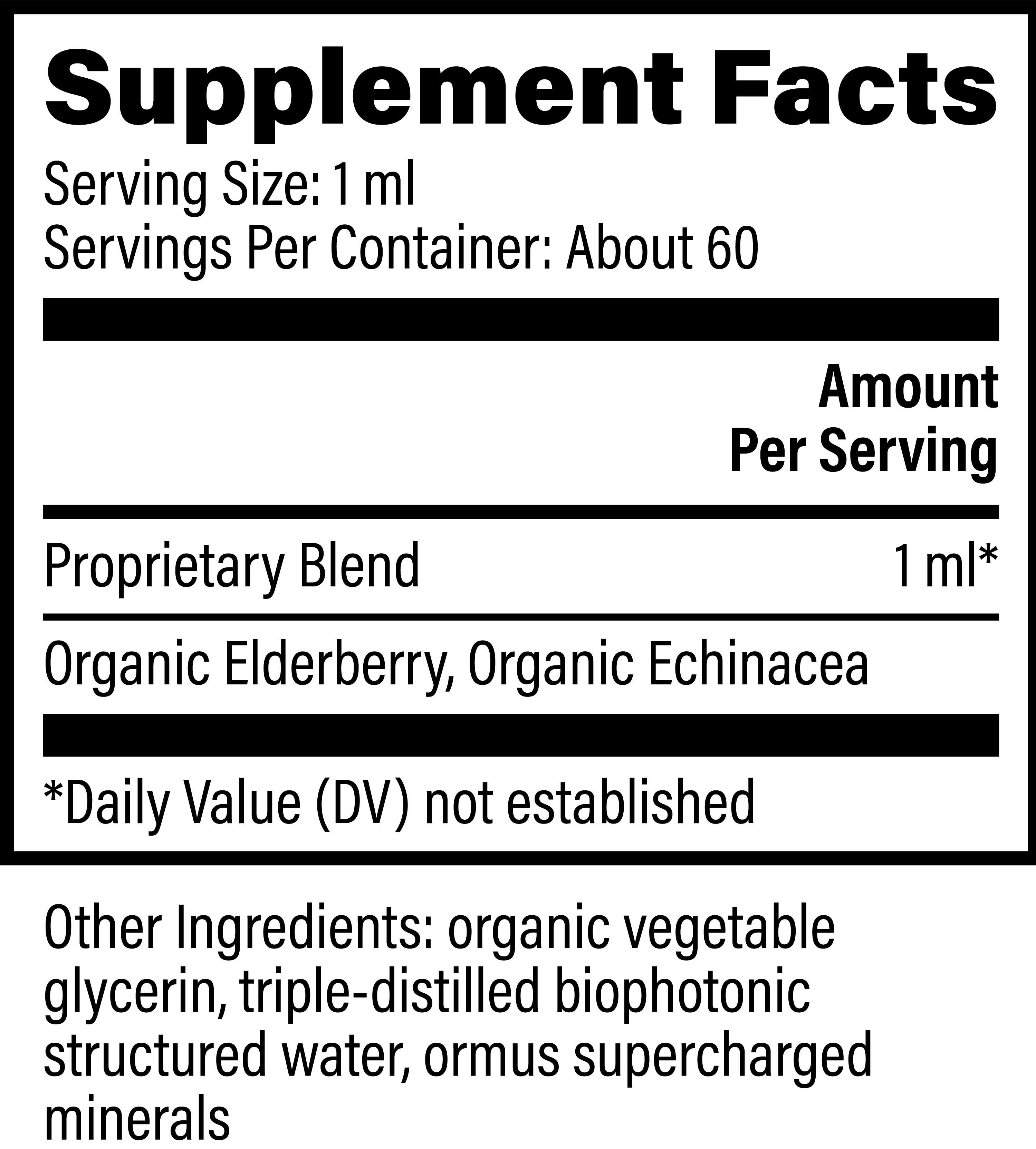 Global Healing Elderberry & Echinacea Ingredients