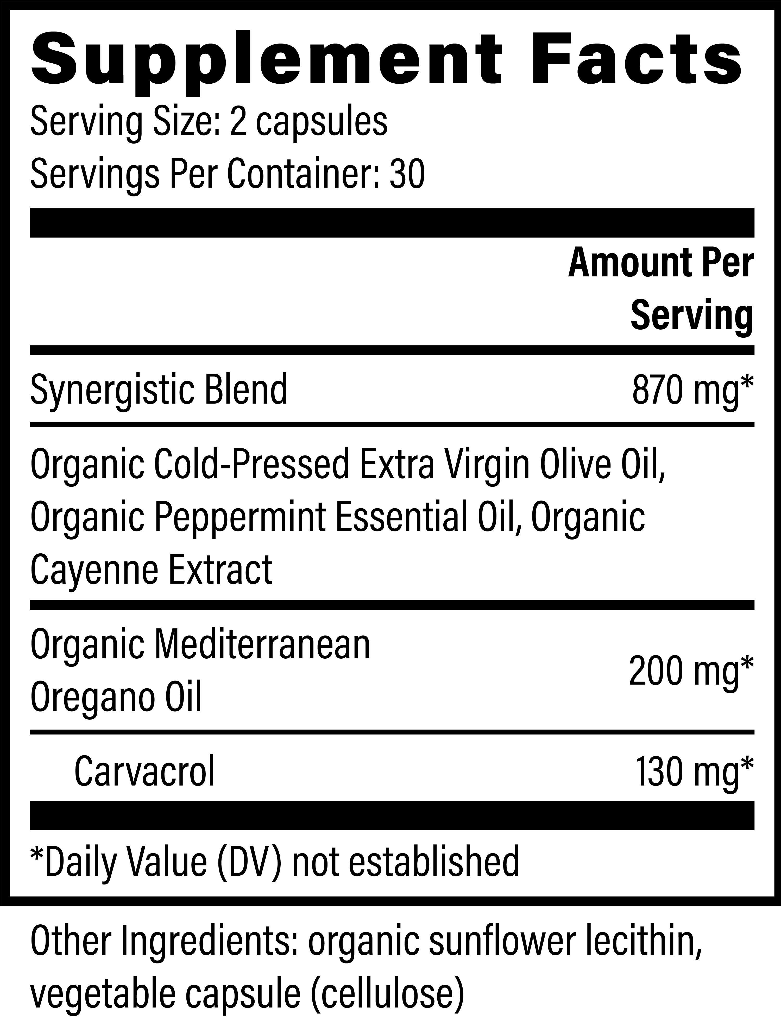 Global Healing Oregano Oil Ingredients